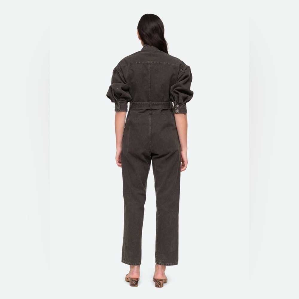 NWT Sea New York Idun Belted Denim Cotton Jumpsuit in Graphite Size 6 - Picture 10 of 10